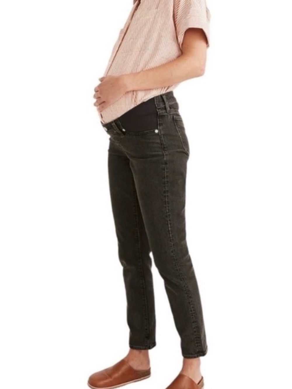 Madewell Maternity Straight-Leg Jeans in Charcoal Wash